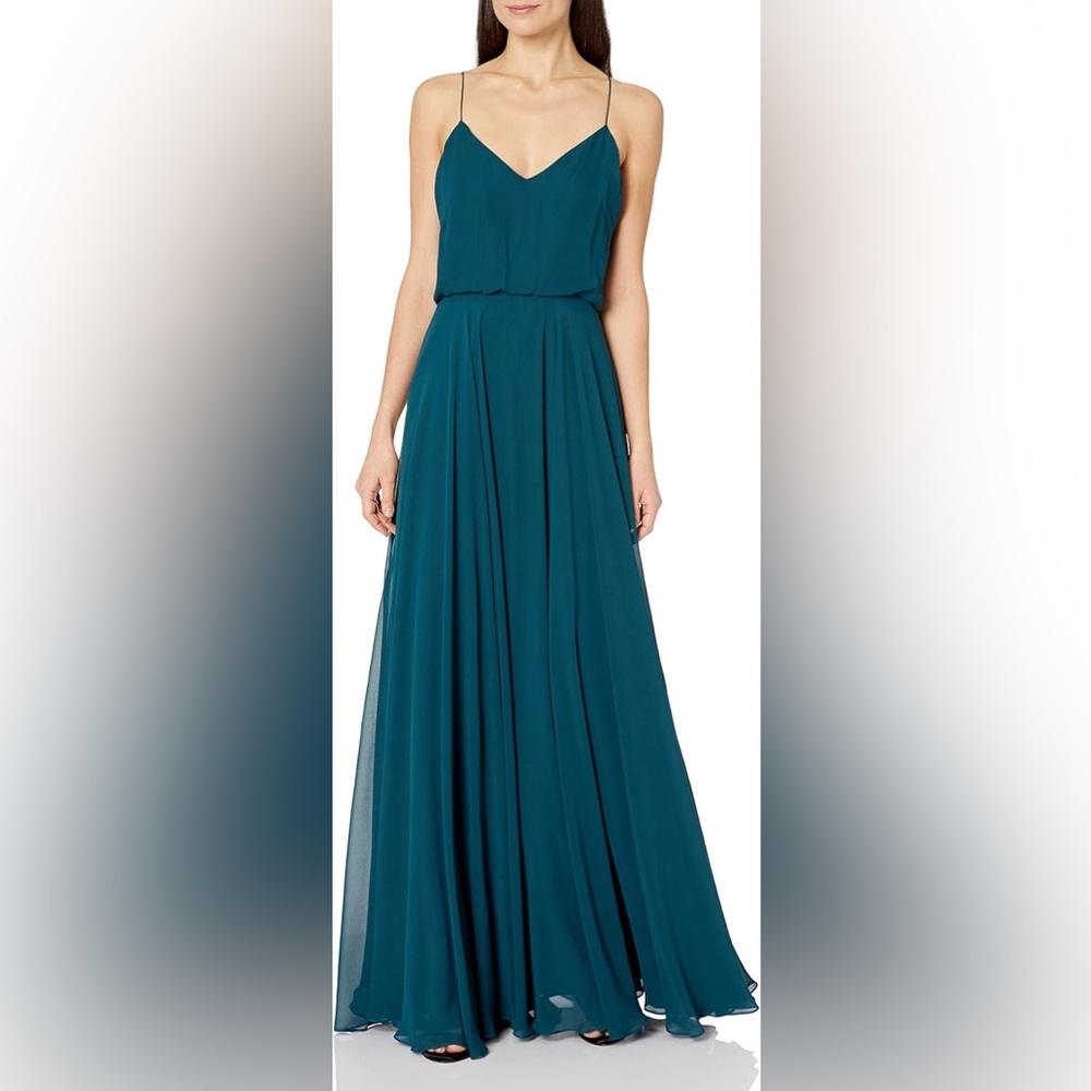 Jenny Yoo Collection Green Chiffon Gown – Size 2